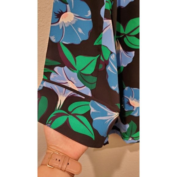 ANN TAYLOR Floral Butterfly 3/4 Sleeves Blouse - Picture 6 of 6